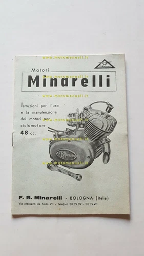 Minarelli engine 3V 50 1966 original use manual Italian owner's manual