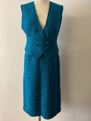 Gilet et jupe assortis vintage pour femme des années 70 | Ensemble laine bouc... - Photo 1/4