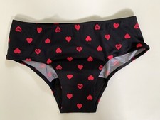NEW Victoria's Secret PINK Period Panty Hipster Black Hearts S