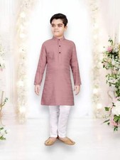 Onion Pink Traditional Kurta Pajama Set for Boys - Ethnic Wear- HT1009