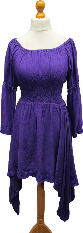 Tunic Blouse Long Sleeve Medieval Renaissance Slimming One Size 8 10 12 16 18 20 - Image 4 of 4