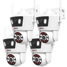 ANRAN 4MP Wireless Dual Lens Security Cameras System Outdoor WIFI Home IR Night