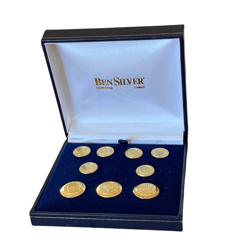 Ben Silver Charleston 14K Gold Plated Pineapple Buttons 9 Pcs Gold Color