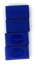 4 OFFICIAL NINTENDO DS Transparent Blue 4 GAME CARTRIDGE CASE HOLDER 16 TOTAL