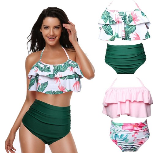 Women Tankini Bikini Set High Waist Swimsuit Bathingsuit Top Boy Shorts Swimwear - Picture 7 of 92