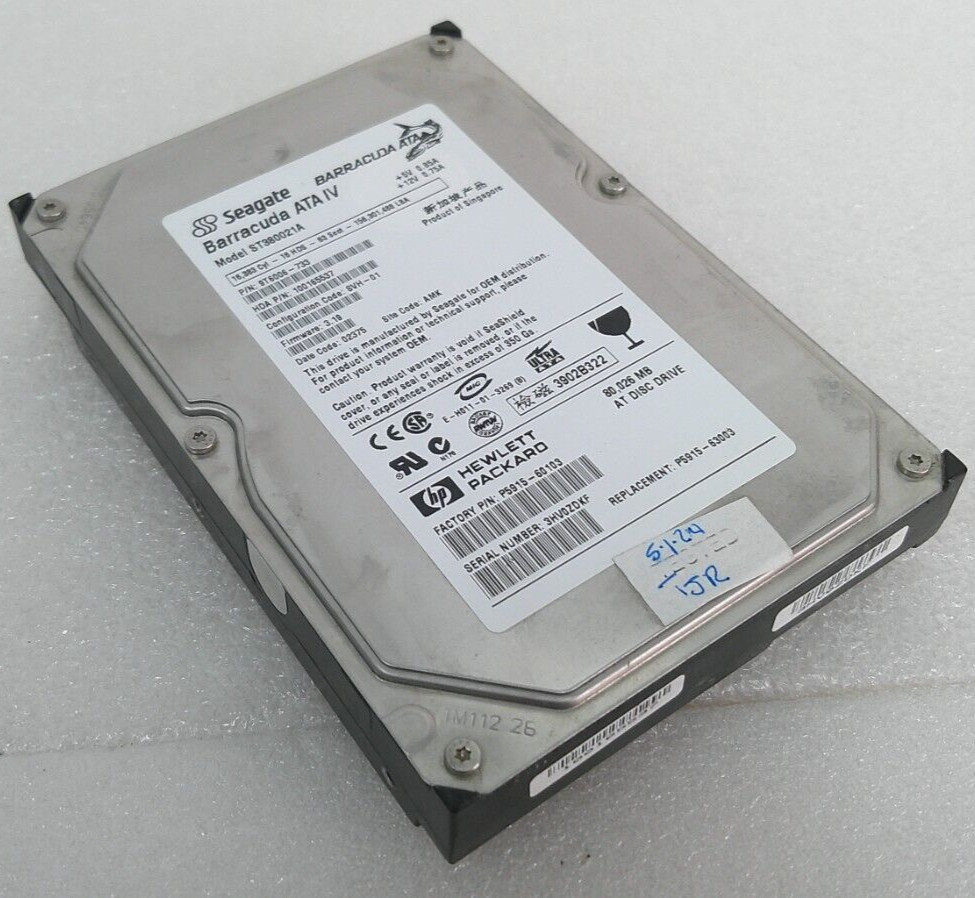 SEAGATE HP ST380021A, 9T6006-733, P5915-60103, P5915-63003, 80GB IDE HARD DRIVE