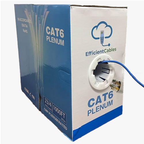 plenum cat6 ethernet cable 1000ft solid utp cat5e cables blue & white - Picture 5 of 5