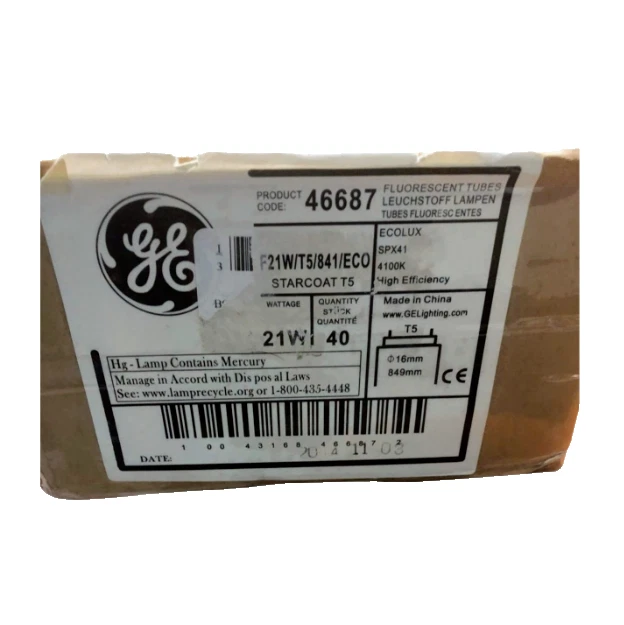 GE 46687 - F21W/T5/841/ECO 21W 4100K Mini Bi-Pin T5 Linear Fluorescent - Image 2 of 3