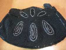 Vintage Black Beaded Evening Purse AS IS Needs Repair
