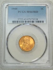 1944 P Lincoln Wheat Cent PCGS MS65 Bright Red Super Luster Just Graded #V216J