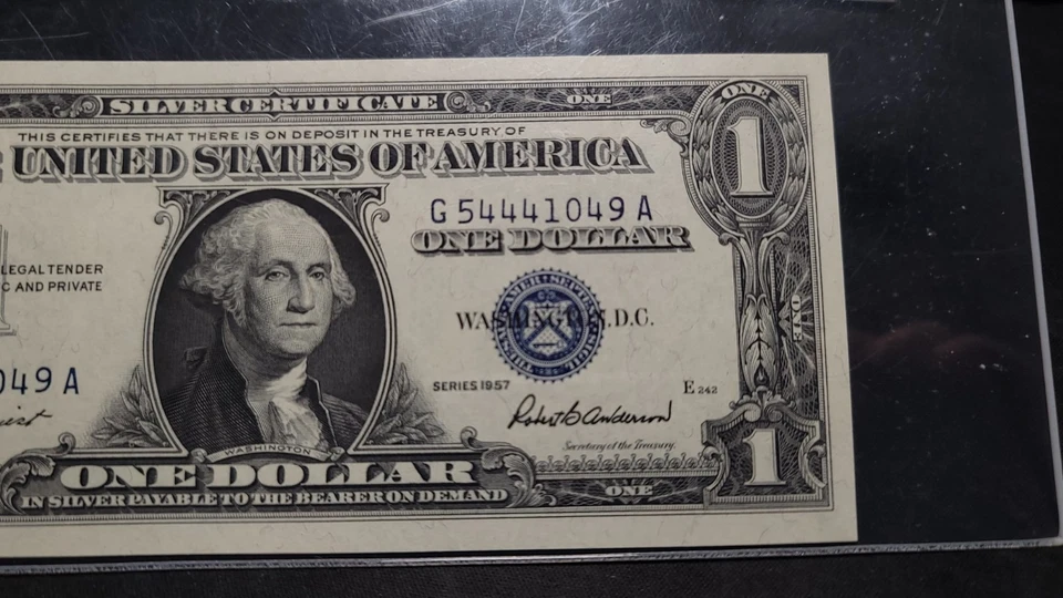 Fr 1619 1957 $1 Silver Certificate Error Mismatched Serials G54/55 PCGS 64PPQ - Image 2 of 4