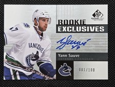 2011-12 SP Game Used YANN SAUVE Rookie Exclusives RC Autograph Auto /100