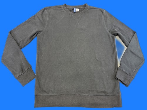 H&M 75100A Pullover Sweatshirt Unisex M Black Cotton Blend Long Sleeve Crewneck