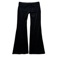 Juicy Couture Women's Black Velour Flared Track Pant Loungewear Pockets Size M