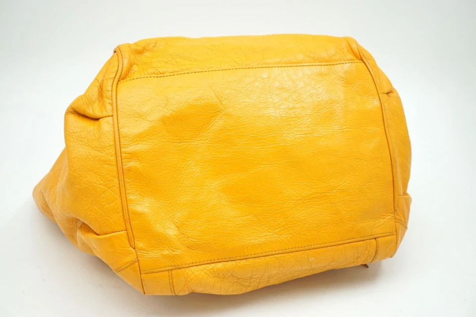 Bolso de Mano BALENCIAGA The Sunday 228750 7060 K1669 Tachuelas Cuero Amarillo 4478h Foto 4 de 4