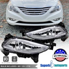 Fits 2011-2013 Hyundai 11-13 Sonata Fog Lamps Front Bumper Lights Kit w/ Switch