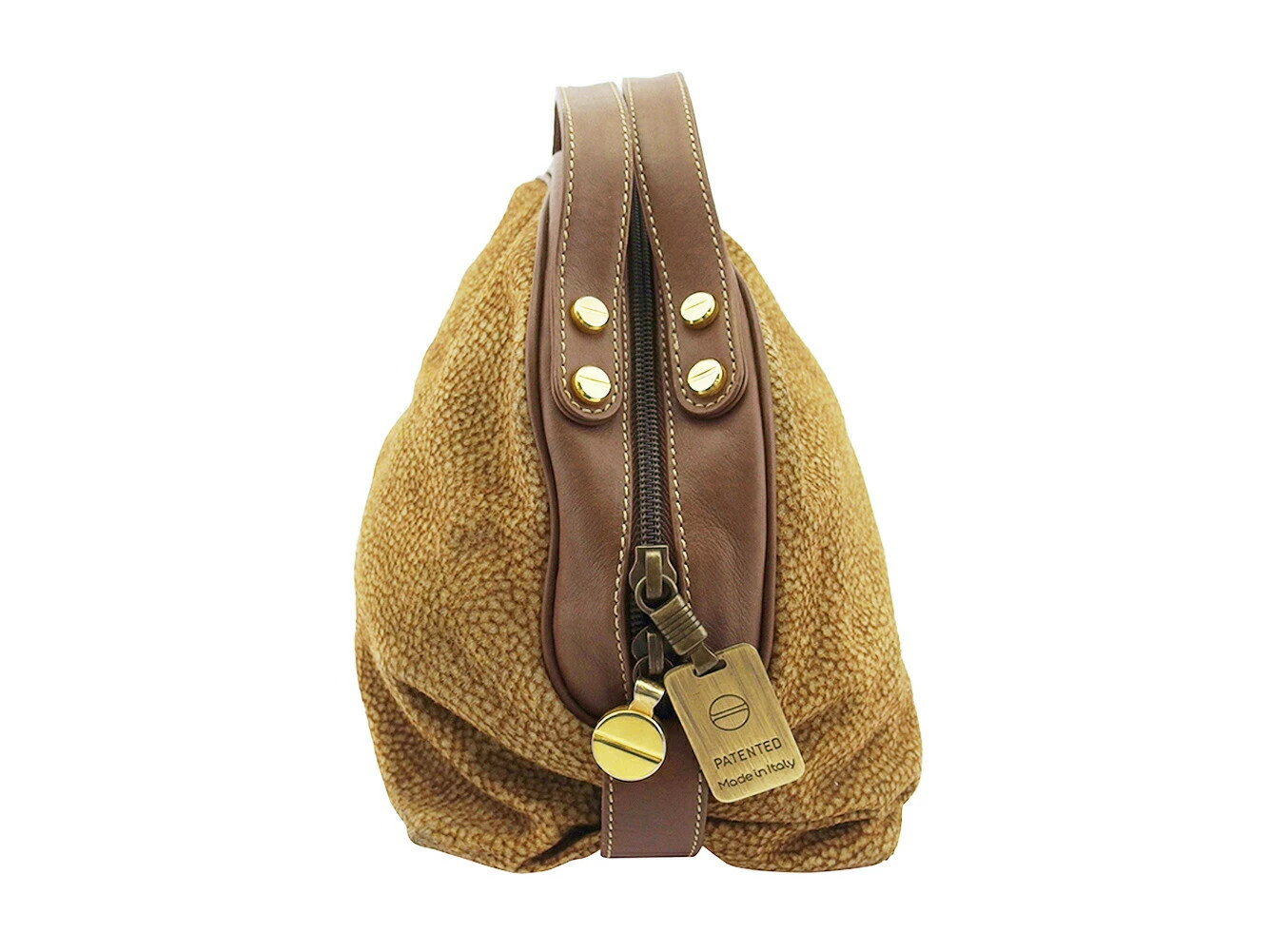 Borbonese Handbag Urchin Pattern Beige Brown Wome… - image 2