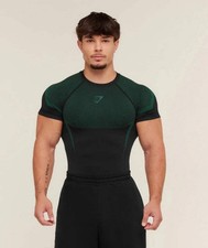 Gymshark Onyx 5.0 Seamless T-Shirt Black/Lift Green Small NWT Ships Today