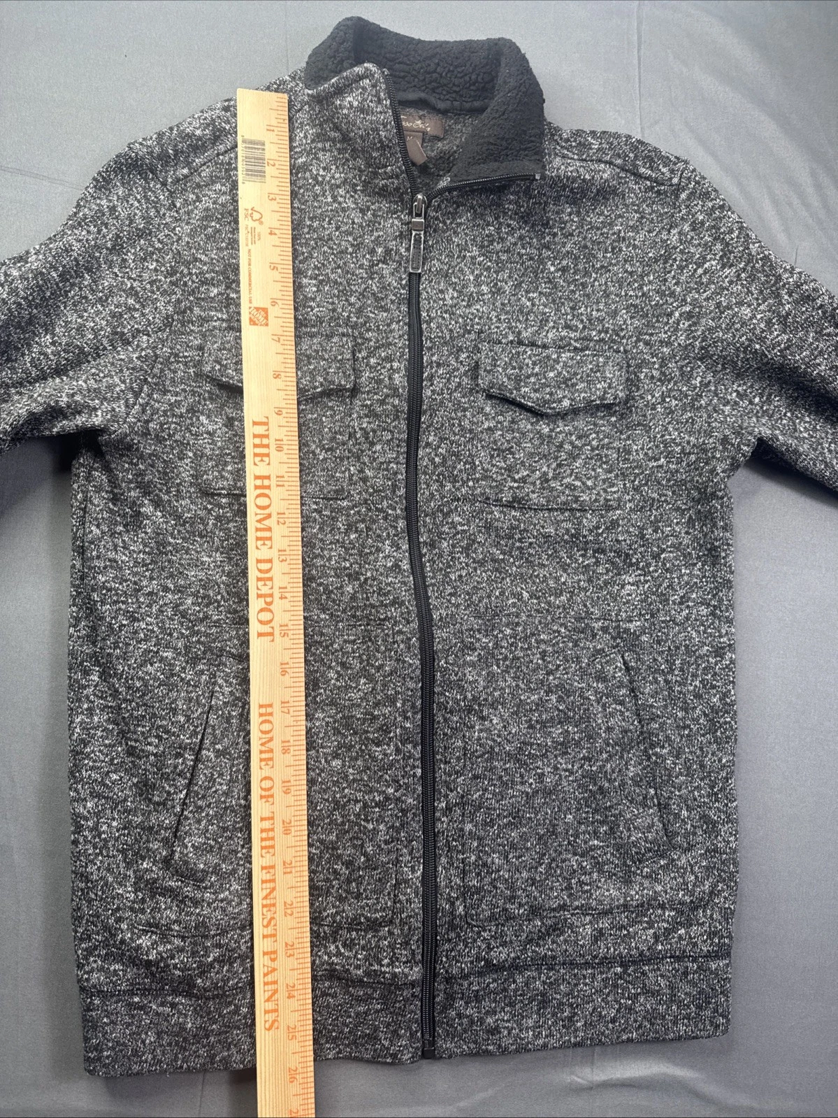 Tasso Elba Full Zip Fleece Lined Knit Jacket Elbow Patches Men's M - product detail image 10