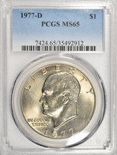 1977 D EISENHOWER IKE DOLLAR ~ PCGS MS65 ~ FLASHY LUSTER ~