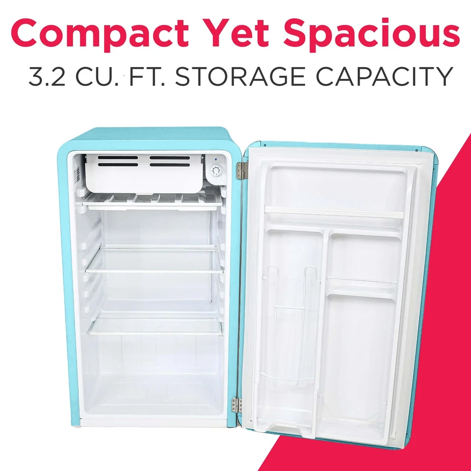 Frigidaire 3,2 Cu. Refrigerador compacto retro Ft. - azul EFR372 Foto 2 de 4