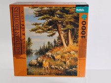 DEER AND PINES 1000 Piece Jigsaw Puzzle Hautman Brothers Buffalo Complete Set