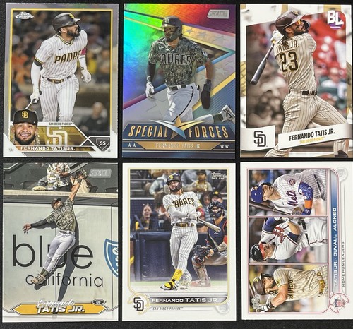 Lotto 6 carte baseball Fernando Tatis Jr. San Diego Padres inserto, cromato e altro - Foto 1 di 6