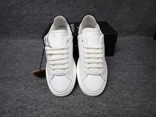 NEW Valentino Fresia Leather Sneaker White Black Women's Size 8 SS53 