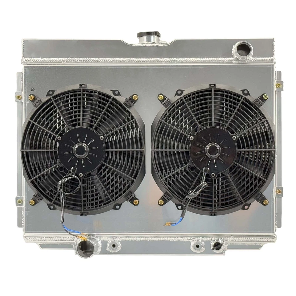 Radiador de aluminio 3 filas + cubierta del ventilador apto para Ford Fairlane Mustang Ranchero 67-70 379 Foto 4 de 4