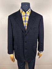 Brioni Palatino 100 Wool Super 150s Sport Coat Blazer Navy Blue Italy Size 57 R