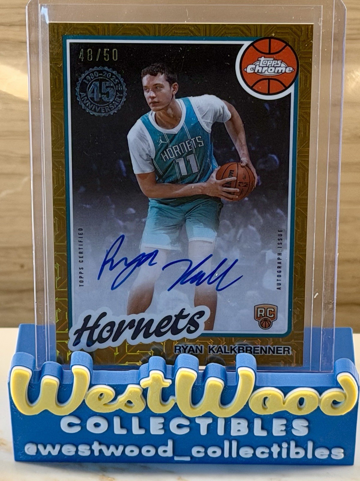 2025-26 Topps - Ryan Kalkbrenner AUTO #80CR2-RK GOLD /50 Mojo (RC) Hornets