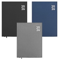 A4 2026 Diary Planner Week To View Leatherette Cover - Choose Colour