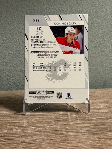 2023-24 Upper Deck O-Pee-Chee Platinum Marquee Rookie Connor Zary #236 Flames RC - Picture 2 of 2