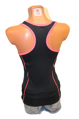 Ergee Sporttop XS 34 Top schwarz rot Trägershirt Tanktop Tank stretch Ringer