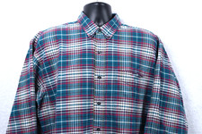 Vintage 90s Plaid Button-down Shirt Men XL USA Made 100% cotton Long-sleeve WEAR
