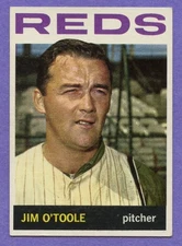 1964 Topps Jim O'Toole #185 Reds Centered EX-MT