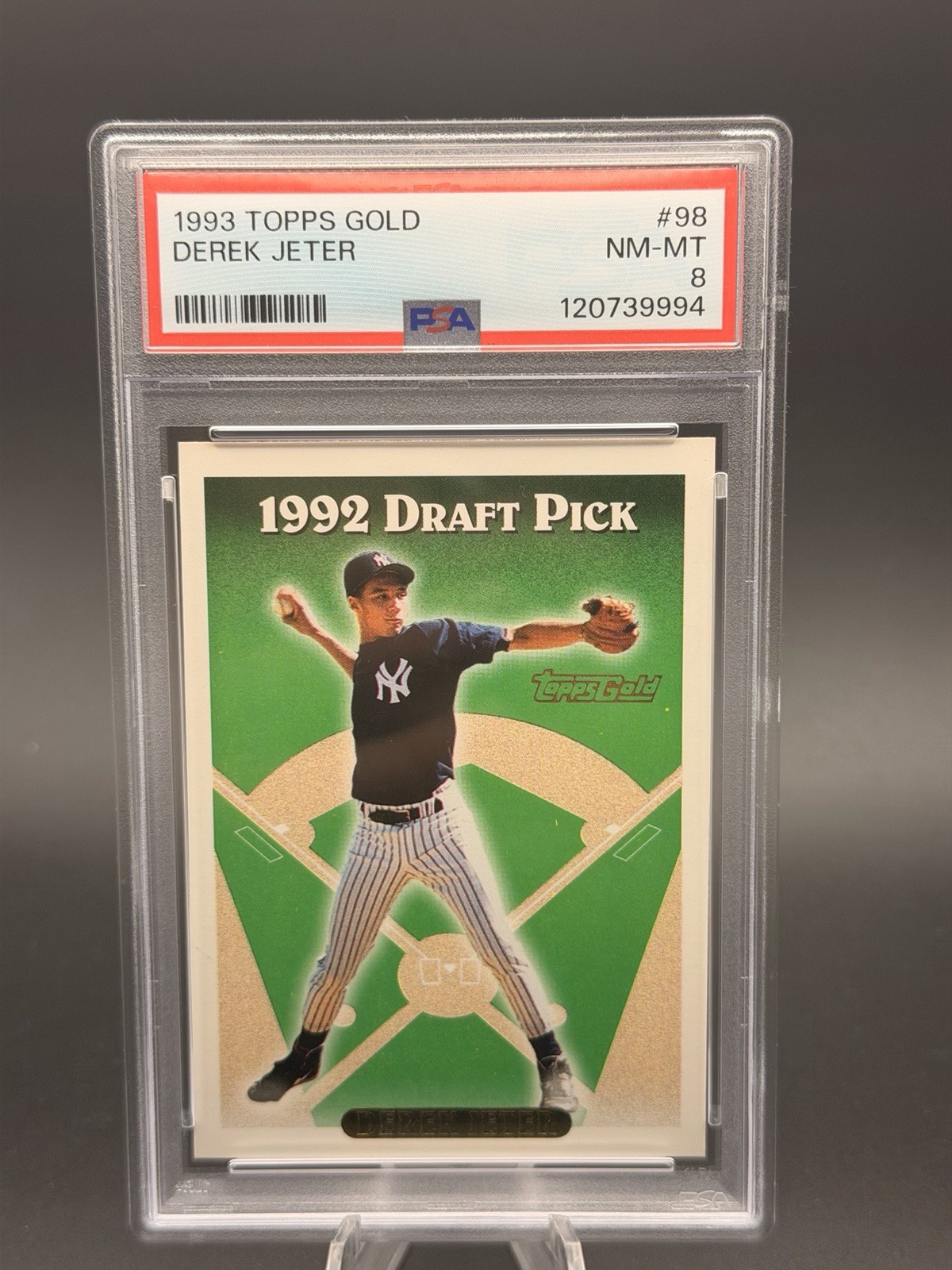 Topps 1993 Gold #98 Derek Jeter Rookie Draft Pick PSA 8 Baseball Yankees