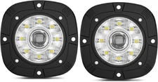 DERI 4 Inch Flush Mount LED Pods, 2PCS 10000LM Fog Lights White 