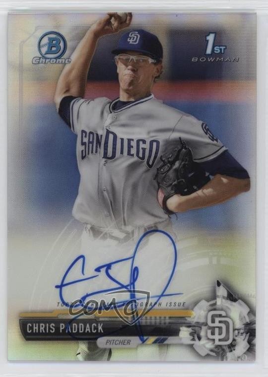2017 Bowman Chrome Prospect Auto Refractor /499 Chris Paddack #CPA-CP Auto xw1