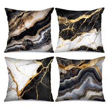Black and White Pillows Cover Marble Pattern 18" x 18" Pack of 4 Multi-03