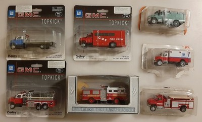 Lot of 7 Boley Fire Trucks Die Cast of Plastic 1:87 Emergency Feuerwehr H0 (B3)