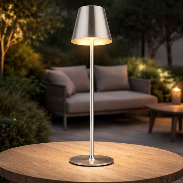Tischleuchte Tischlampe AußEn Innen Gartenlampe HöHe Verstellbar Touchdimmer Led-image