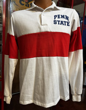 VTG 80s PENN STATE NITTANY LIONS Rugby Shirt Medium SWINGSTER Long Sleeve Polo