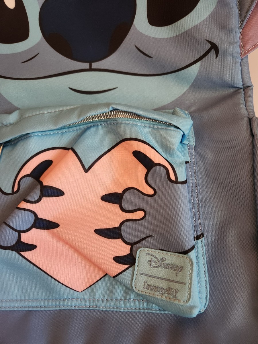 Loungefly Disney Lilo & Stitch Backpack Full Size Bag Stitch Holding Heart New 2021 Disney Parks Loungefly Valentine Stitch & Angel Hearts  main image 2