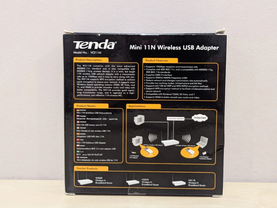 Tenda N150 Wireless WiFi Network Adapter-Nano Size - Image 2 of 2
