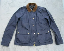 J.Crew Barn Jacket Women's Small Navy Blue Corduroy Collar Pockets