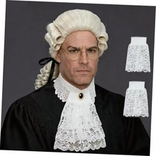 Men's Beige Curly Colonial Wig, 18th Century Judge George Washington Lawyer