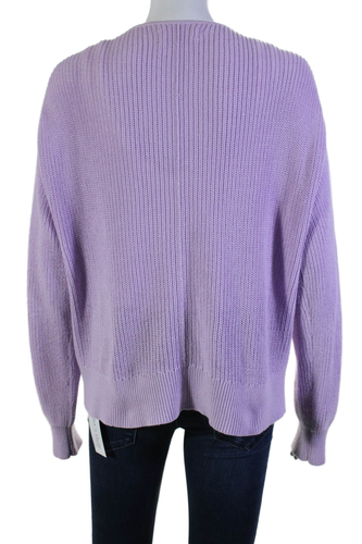 Velvet Womens Cotton Long Sleeved Buttoned V Neck Sweater Cardigan Purple Size M - Picture 3 of 5