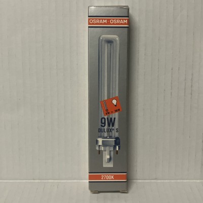 Osram Dulux S Compact Fluorescent 2-Pin Base F9TT 2700k G23 Made in USA