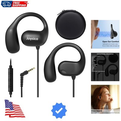 Joyico Wired Open Ear Headphones with Microphone, Volume Control, Wrap Around...